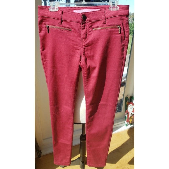 Tinseltown Denim - Tinsel Town Denim Couture Pants Teens Sz 5 Red Berry Jeans Skinny Tapered Cotton